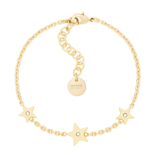 DIOR/迪奥 22新款Lucky Dior系列 女士金色白色水晶饰有星星标志手链B1653LKYCY_D301