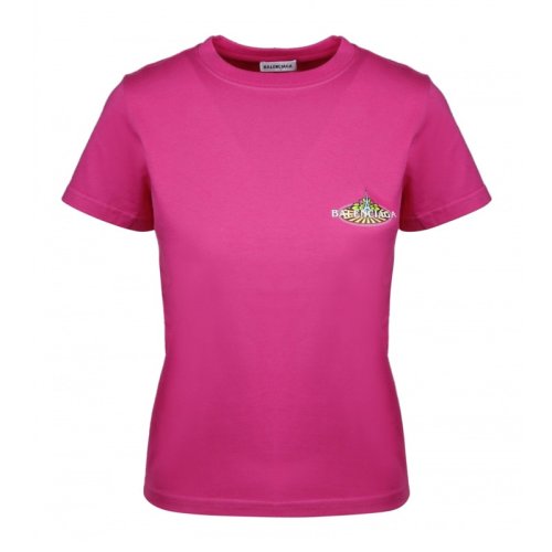  Balenciaga/巴黎世家 女士粉色棉质短袖T恤 578133 THV60 5630 PLFSX