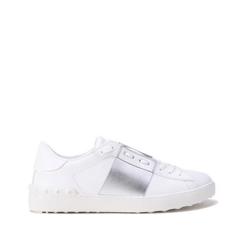 Valentino/华伦天奴【22春夏新款】男士皮革铆钉装饰系带休闲运动鞋板鞋小白鞋 XY2S0830 FLR