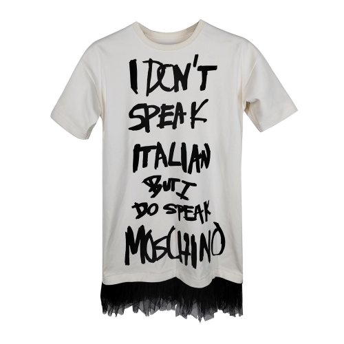 MOSCHINO/莫斯奇诺白色女士T恤连衣裙DT043704262003