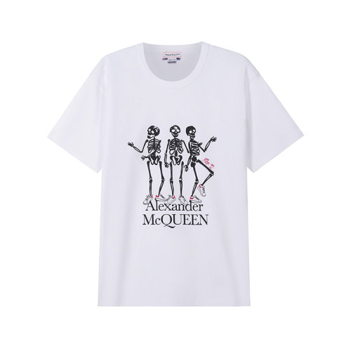 Alexander McQueen/亚历山大麦昆【22春夏新款】男士棉质圆领短袖T恤 682530 QSZ62