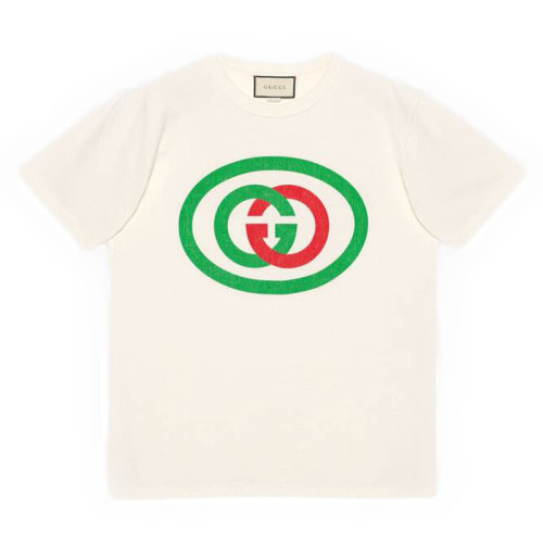 GUCCI/古驰 白色双G圆领百搭 女士短袖T恤565806XJBAU   bq