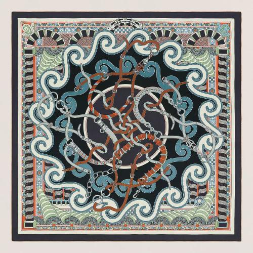  HERMES爱马仕 22年秋冬 女士 披肩 Chale 140 Harnais en Rosace H243853S 09