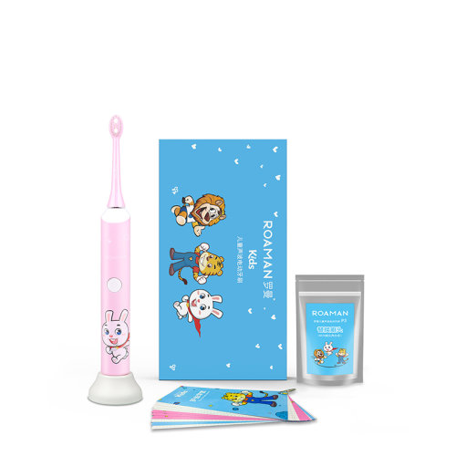 ROAMAN/罗曼 P3 儿童电动牙刷 宝宝自动牙刷软毛电动牙刷头 粉色/蓝色