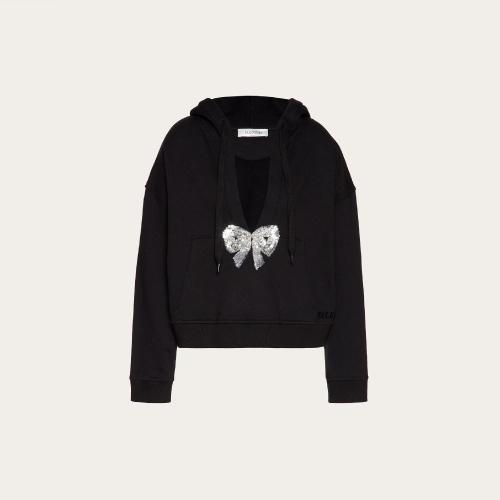  VALENTINO华伦天奴 22年秋冬 女士 卫衣 SWEAT-SHIRT EN JERSEY BRODé XB3MF13U73T0NO