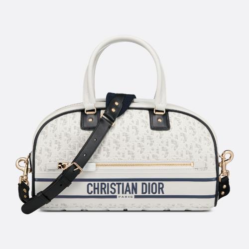 DIOR迪奥 22年秋冬 女士 手提包 中号 Dior Vibe Bowling 拉链手袋 M6202ODDV_M933