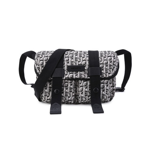 KENZO/高田贤三【22春夏新款】男女中性织物胸包斜挎包腰包LOGO提花  5SA707 B02