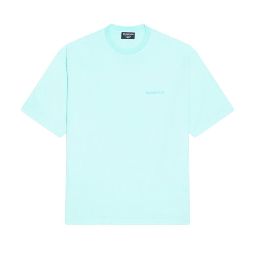 Balenciaga/巴黎世家 22年早春新款 男士绿色棉质Logo短袖T恤612966TLVB93062