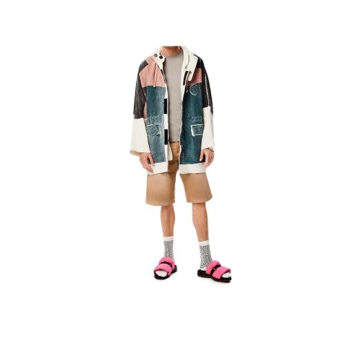  LOEWE罗意威 22年秋冬 男士 长袖衬衫 Printed hooded parka in linen and cotton H664Y02W41-