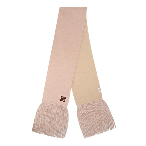 FENDI/芬迪 女士双色骆驼绒混纺羊毛FF karligraphy刺绣 长款流苏围巾FXT332AHRJF1FR0