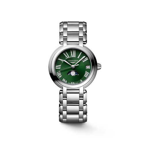 LONGINES/浪琴 22年秋冬新款 心月系列 女士橄榄绿色表盘石英机芯精钢表壳表带腕表30.5毫米L8.115.4.61.6