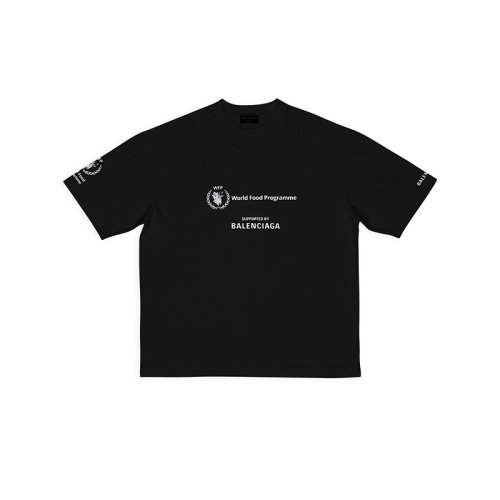 Balenciaga/巴黎世家 22年秋冬新款 WFP系列 男士黑色纯棉艺术画印花短袖T恤612966TMVL21070