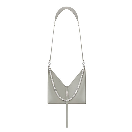 Givenchy/纪梵希 CUT OUT系列 女士小号灰色光滑小牛皮镂空链式箱形斜挎单肩包BB50GTB14Y-030