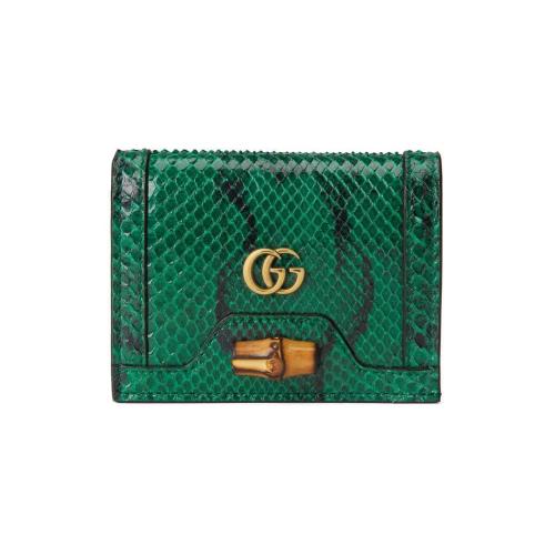  GUCCI古驰 22年秋冬 女士 Gucci Diana系列蟒蛇皮竹节卡包 658244 LU3XT 3120