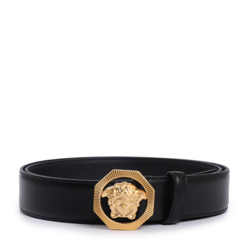 VERSACE 范思哲 男士 黑色牛皮美杜莎头像扳扣时尚腰带 男士腰带 DCU6715-DVTP1-D41HS