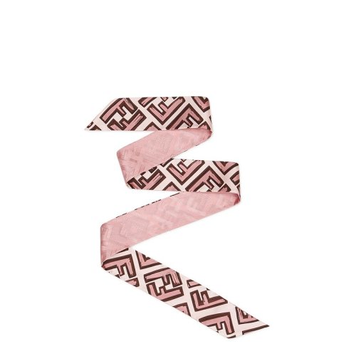 FENDI/芬迪  女士FF图案提花双面真丝发带丝巾FXT011A668F0QD1