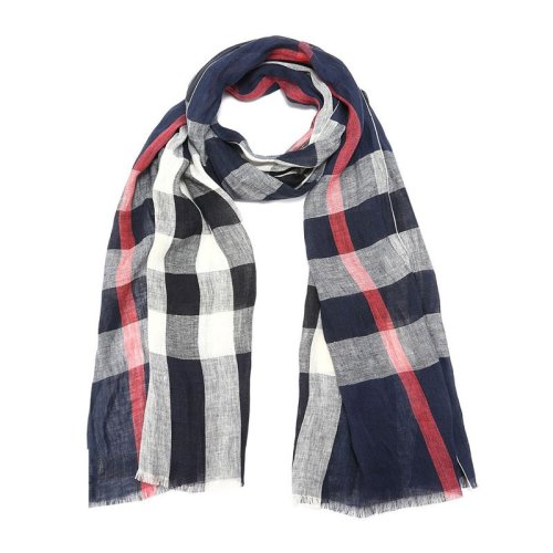 BURBERRY/博柏利 男女通用 中性红蓝白色格纹时尚围巾围脖 3917036