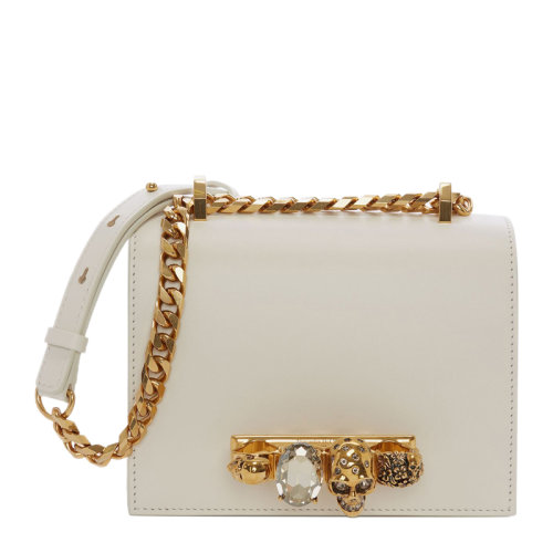 Alexander McQueen/亚历山大麦昆  女士小牛皮小号骷髅头装饰翻盖单肩包斜挎包女包 558541-CMO0T 多色可选