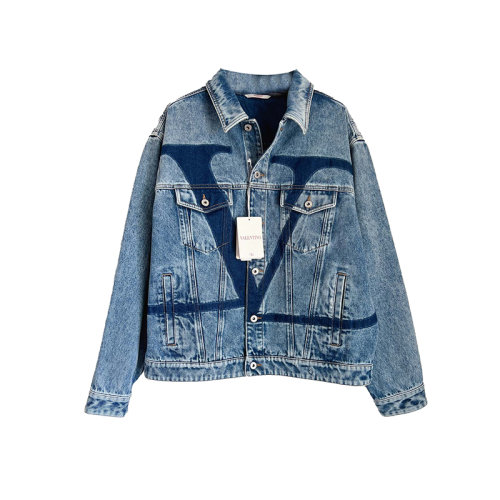 华伦天奴 Valentino 新款男士 VLogo Signature印花丹宁牛仔夹克外套