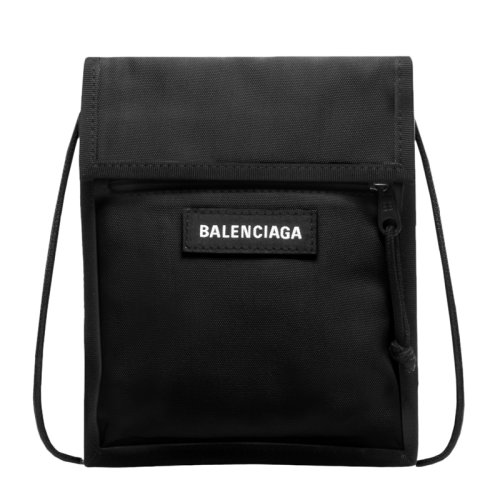 Balenciaga/巴黎世家 Explorer系列女士黑色尼龙经典字母徽标印花装饰单肩包斜挎包手拿包钱包男包 532298-9TYY5-1000