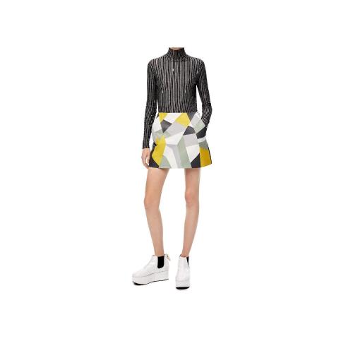  LOEWE罗意威 22年秋冬 女士 半身裙 Patchwork mini skirt in nappa S359Y20L19-9990