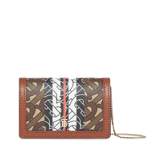 BURBERRY/博柏利 巴宝莉 女包品牌LOGO翻盖压扣女士卡片夹 8020402 A7436 BROWN