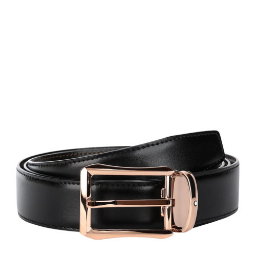 MontBlanc/万宝龙 男士时尚经典黑色深啡色男士腰带皮带 118427