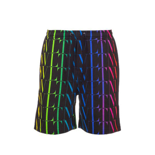 Valentino/华伦天奴  男裤 春夏 时尚 VLTN多色印花 男士黑色短裤 VV3MD02Q6LF20K  HKY210303