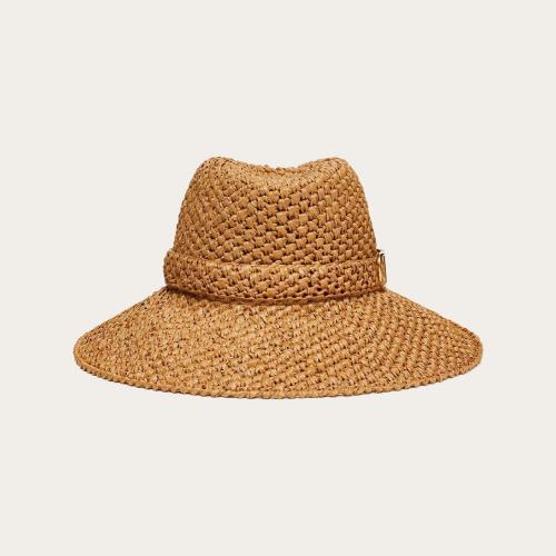  VALENTINO华伦天奴 22年秋冬 女士 帽子 CHAPEAU FEDORA EN RAPHIA 1W2HAA31VAPL93
