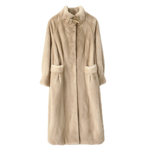 GeleiStory/GeleiStory丹麦进口貂皮大衣女整貂长款新款时尚高领显瘦水貂皮草外套女女士外套 女士皮草