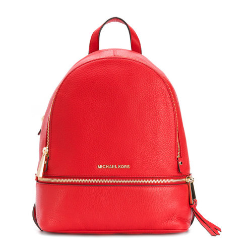 Michael Kors/迈克·科尔斯 RHEA ZIP系列 女士时尚牛皮双拉链简约双肩包