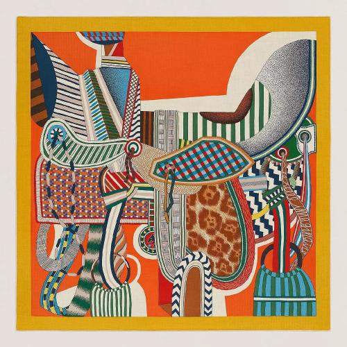  HERMES爱马仕 22年秋冬 女士 披肩 Chale 140 La Selle Imaginaire H243846S 02