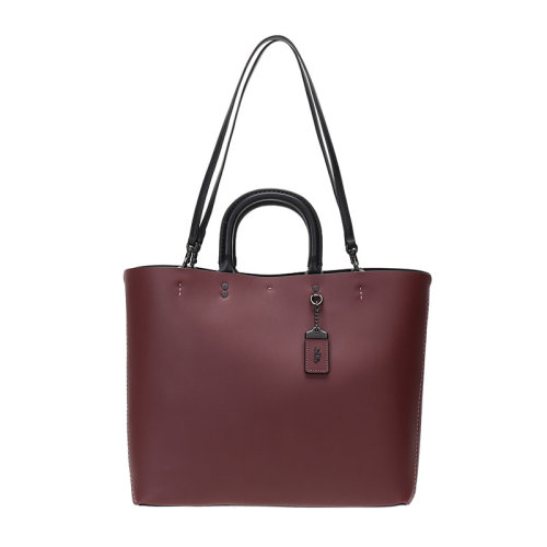 COACH/蔻驰 Rogue系列 女士酒红色皮质托特手提包 59136_BPBOR