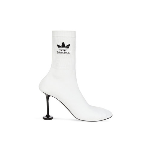 Balenciaga/巴黎世家 22年秋冬新款 ADIDAS联名系列 女士白色/黑色针织面料Sock高跟短靴722298W2LM19010