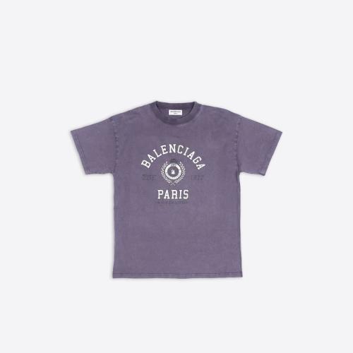  BALENCIAGA巴黎世家 22年春夏 女士 短袖T恤 Womens College 1917 T-shirt Medium Fit  in Bur