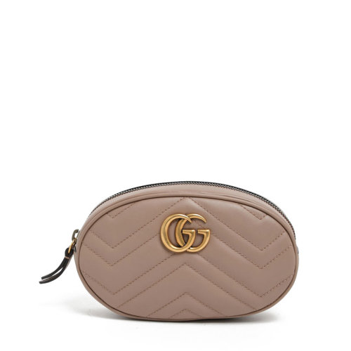 GUCCI/古驰 古琦女包 女士GG纯色皮质绗缝时尚百搭拉链腰包胸包 476434 DSVRT 5729