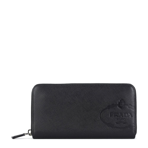 PRADA/普拉达 男士黑色长款拉链手拿包钱包钱夹男包 2ML317-2MB8-F0002