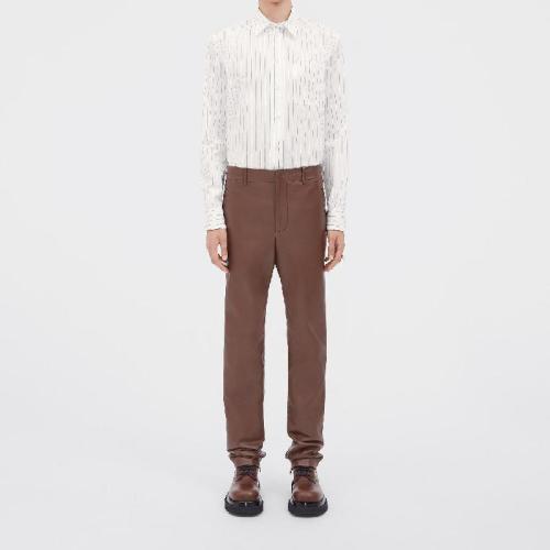  BV葆蝶家 22年秋冬 男士 长袖衬衫 chemise en popeline de coton a fines rayures 714030V2FE