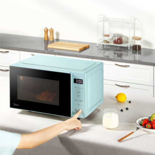 Midea/美的 家用平板加热微波炉20L 一键解冻 微波5档活力PM2012 简易操作