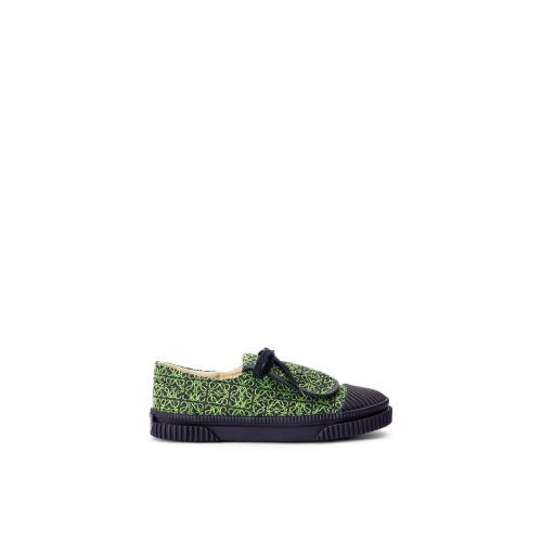  LOEWE罗意威 22年秋冬 女士 休闲运动鞋 Flap sneaker in Anagram jacquard and calfskin L815