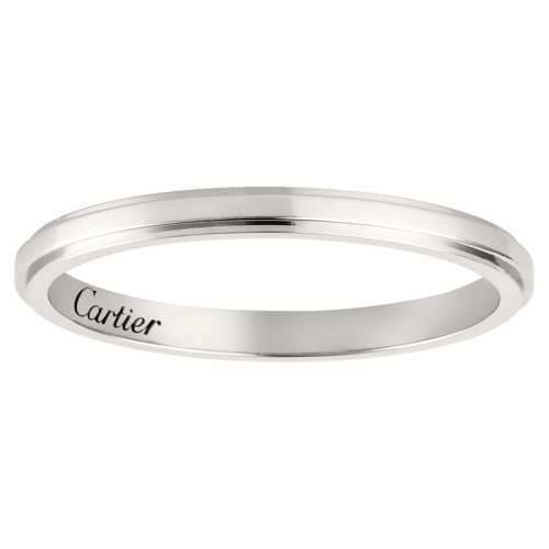 CARTIER/卡地亚 Cartier d'Amour pt950铂金简约经典无钻结婚求婚订婚对戒戒指 B4094000