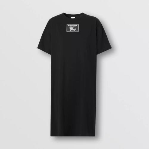  BURBERRY 22年秋冬 女士 Prorsum 标签棉质 T 恤衫式连衣裙 80650201