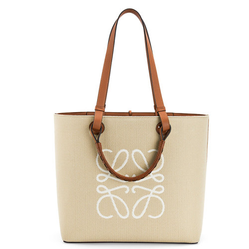 LOEWE/罗意威   Small Anagram Tote系列 女士浅褐色/棕褐色Anagram提花牛皮手提单肩斜挎包0010553121