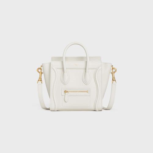 CELINE赛琳思琳 22年秋冬 女士 单肩包 SAC LUGGAGE NANO MODELE VEAU FOULONNé 189243DRU.01