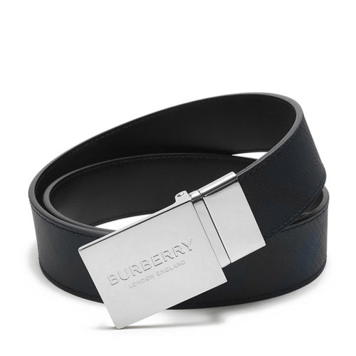 BURBERRY/博柏利 男款London格纹热塑性聚氨酯/织物/皮革板扣式双面皮带腰带 80198141