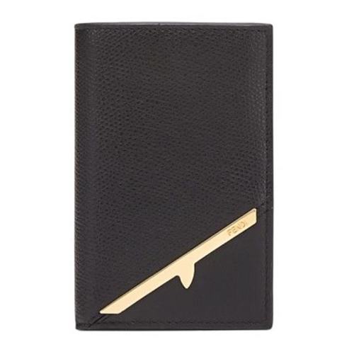  FENDI/芬迪 男士黑色素皮折叠钱包 7M0262-AC92-F0KUR PLSX
