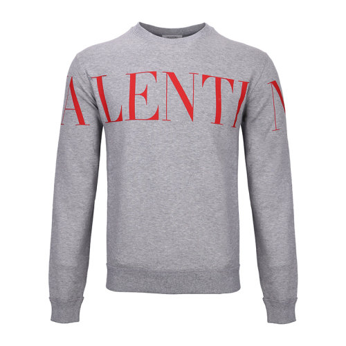 Valentino 华伦天奴 男士 服装  灰色圆领字母LOGO棉质运动衫套头衫卫衣 男卫衣