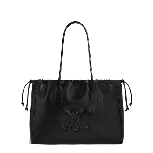 CELINE/赛琳 22新款 女士黑色小牛皮饰有凯旋徽标抽绳开合水桶包199973DU3.38NO