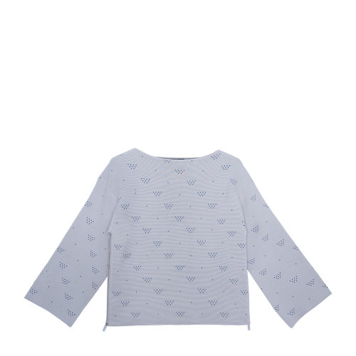 Emporio Armani 女士 灰色 小logo暗纹针织衫 6H2MTD-2M19Z-0658