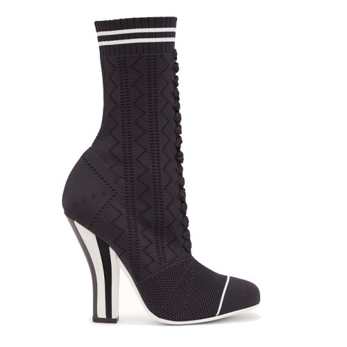 FENDI/芬迪 女鞋高帮 女士黑色短靴袜子鞋高跟鞋 8T6514OD8F0KJR F0KJR